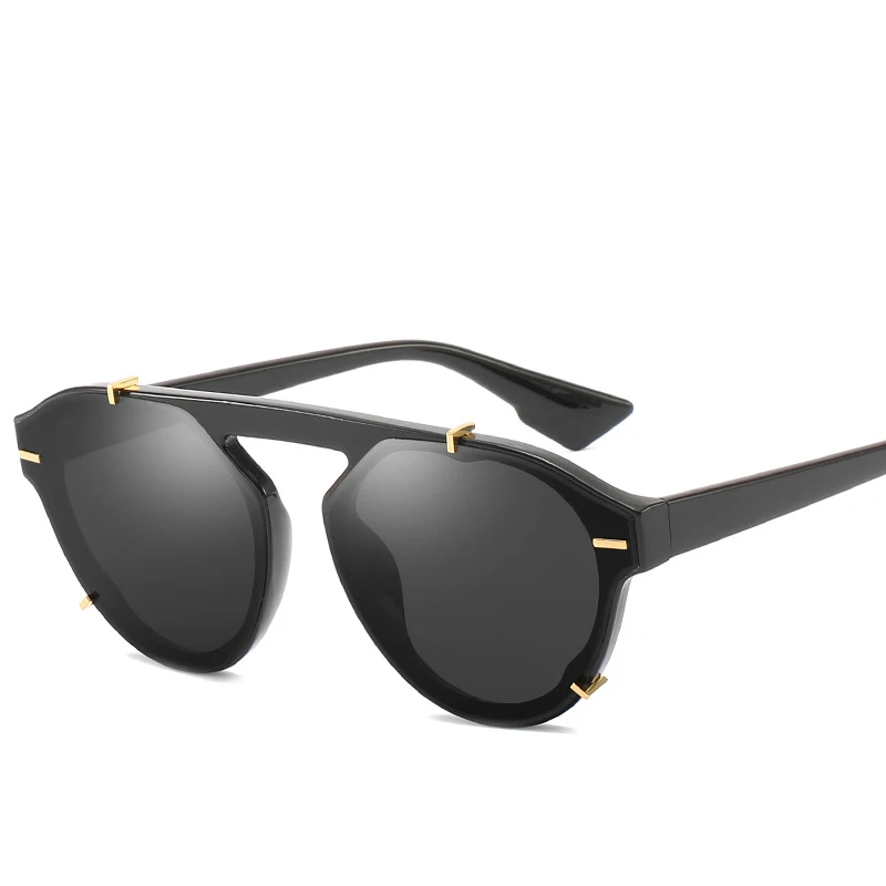 Designer Sunglasses Women High Quality Vintage Sun Glasses For Men Luxury Shades Retro Brand Goggles UV400 Fashion Clear - Цвет линз: Black
