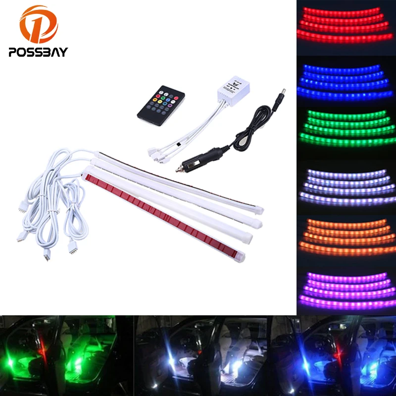 Цветная RGB лента POSSBAY гибкая светодиодная атмосферная лампа с беспроводным
