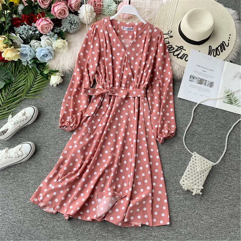 2019 Новый Осенний Boho Пляж Платье Женщины С Длинным Рукавом Тонкий V образным