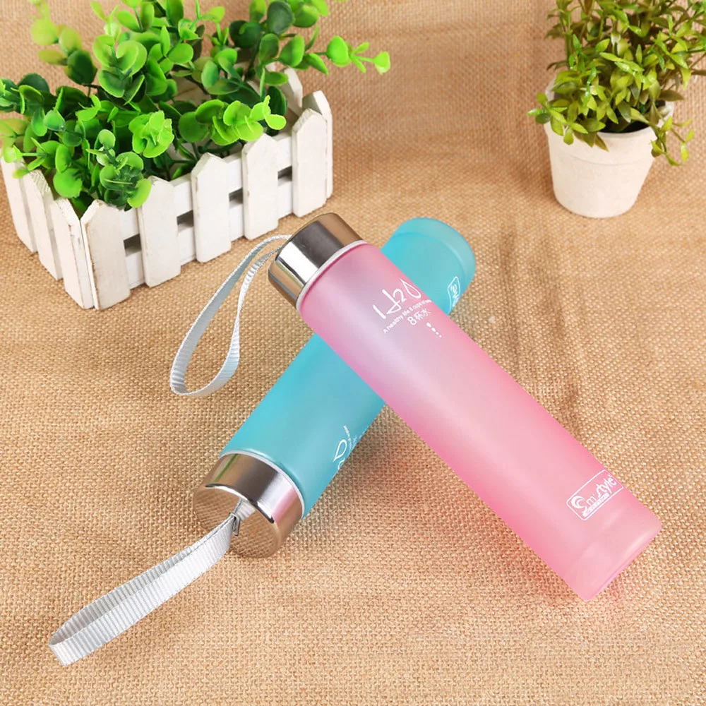 

280ML Camping Cup Outdoor Creative Portable Leak-proof Tight Frosted Colorful Plastic Straight Durable Water Bottle Hiking