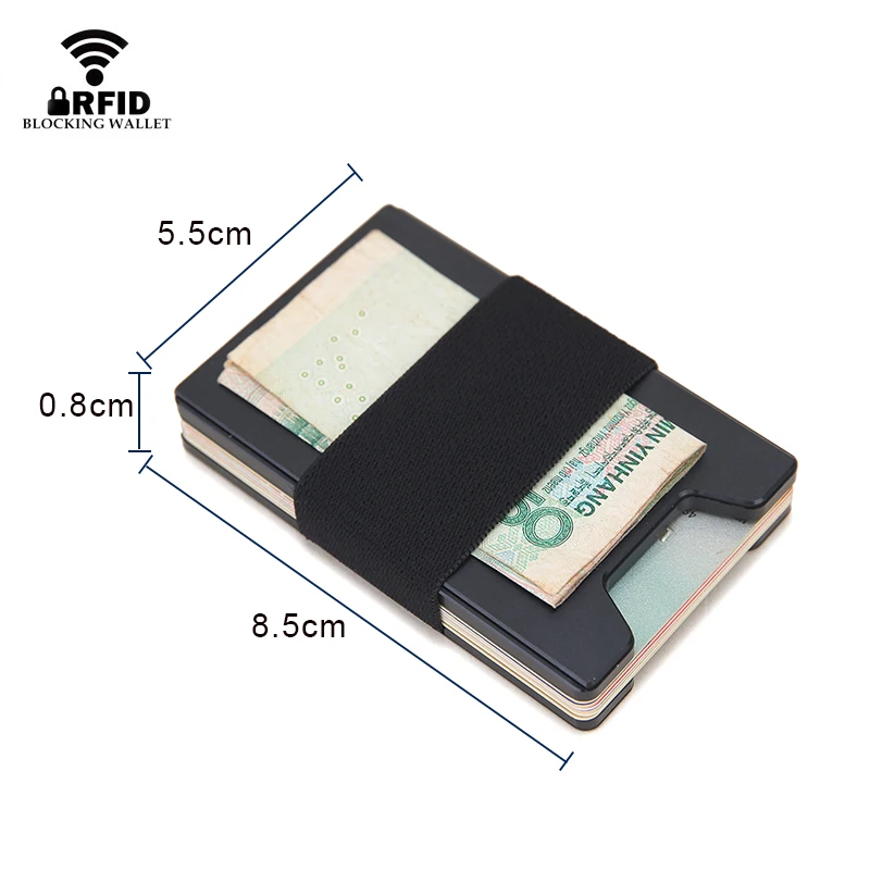 Мужской тонкий металлический держатель для кредитных карт с Rfid