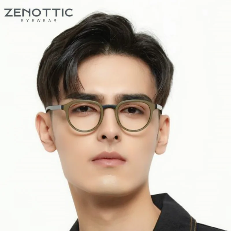 ZENOTTIC Anti Blau Licht Blockieren Lesebrille Männer Retro Runde Antiblau Rays Brille Computer Brillen Presbyopie Dioptrien
