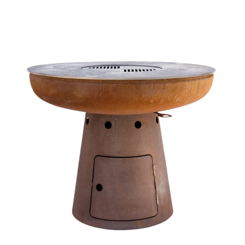 

3mm Thick Fire Grill Steel BBQ with Circle Plancha