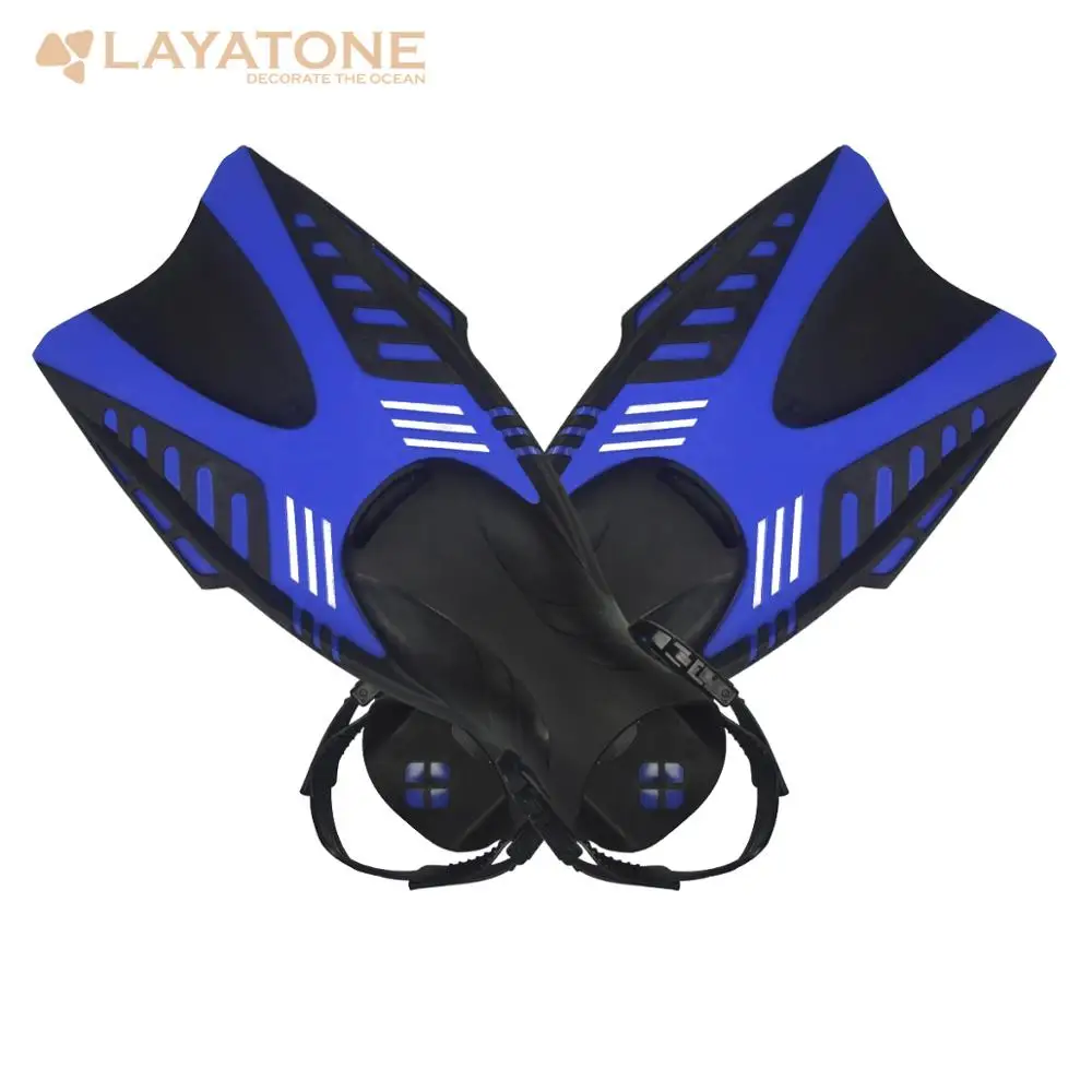 Blue LayaTone плавники для подводного плавания для взрослых, Короткие плавники для плавания, ласты для плавания, ласты для дайвинга с каблуком, водные виды спорта - Цвет: Blue