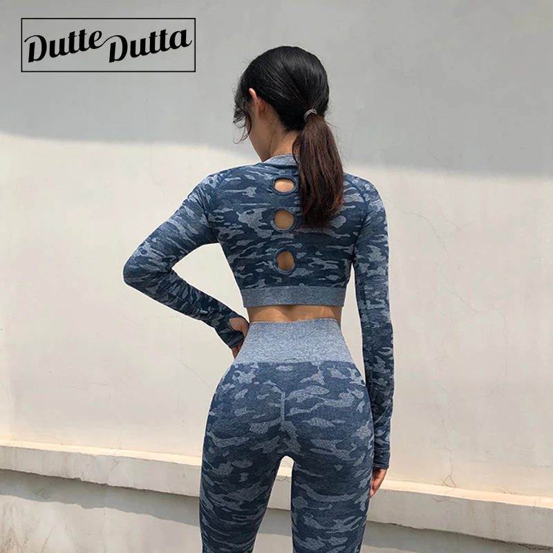 Camisetas Женские топы для йоги и фитнеса Рабочая Рубашка с длинными рукавами с открытой спиной укороченный топ для бега Excsice рубашка