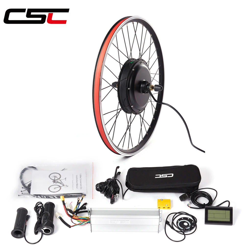 CSC Ebike Conversion Kit 48V 1000W 1500W Front Rear 36V 250W 350W 500W hub motor for 2629in