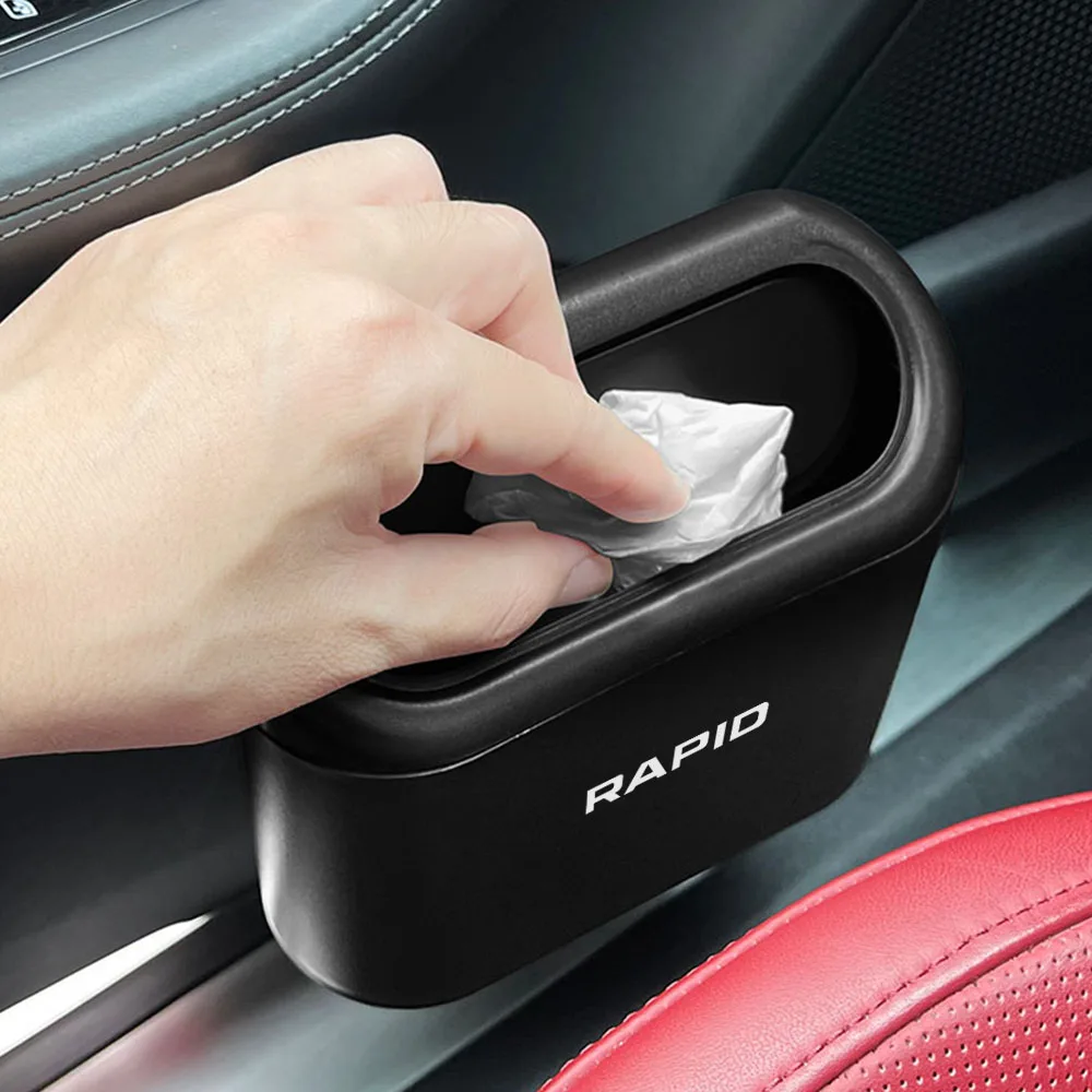 Car Trash Can Storage Box Auto Accessories Skoda Octavia Fabia Rapid Superb Kodiaq Scala Karoq Citigo Kamiq Roomster Enyaq car trash can