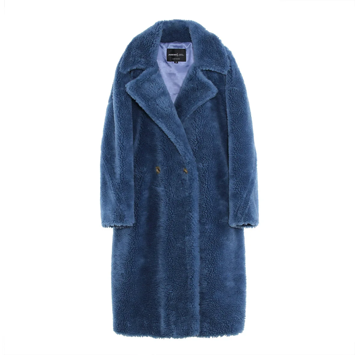 Женское пальто из искусственного меха, длинное пальто с плюшевым мишкой, женская одежда, пальто размера плюс, фиолетовая шерсть, осень зима - Цвет: see chart