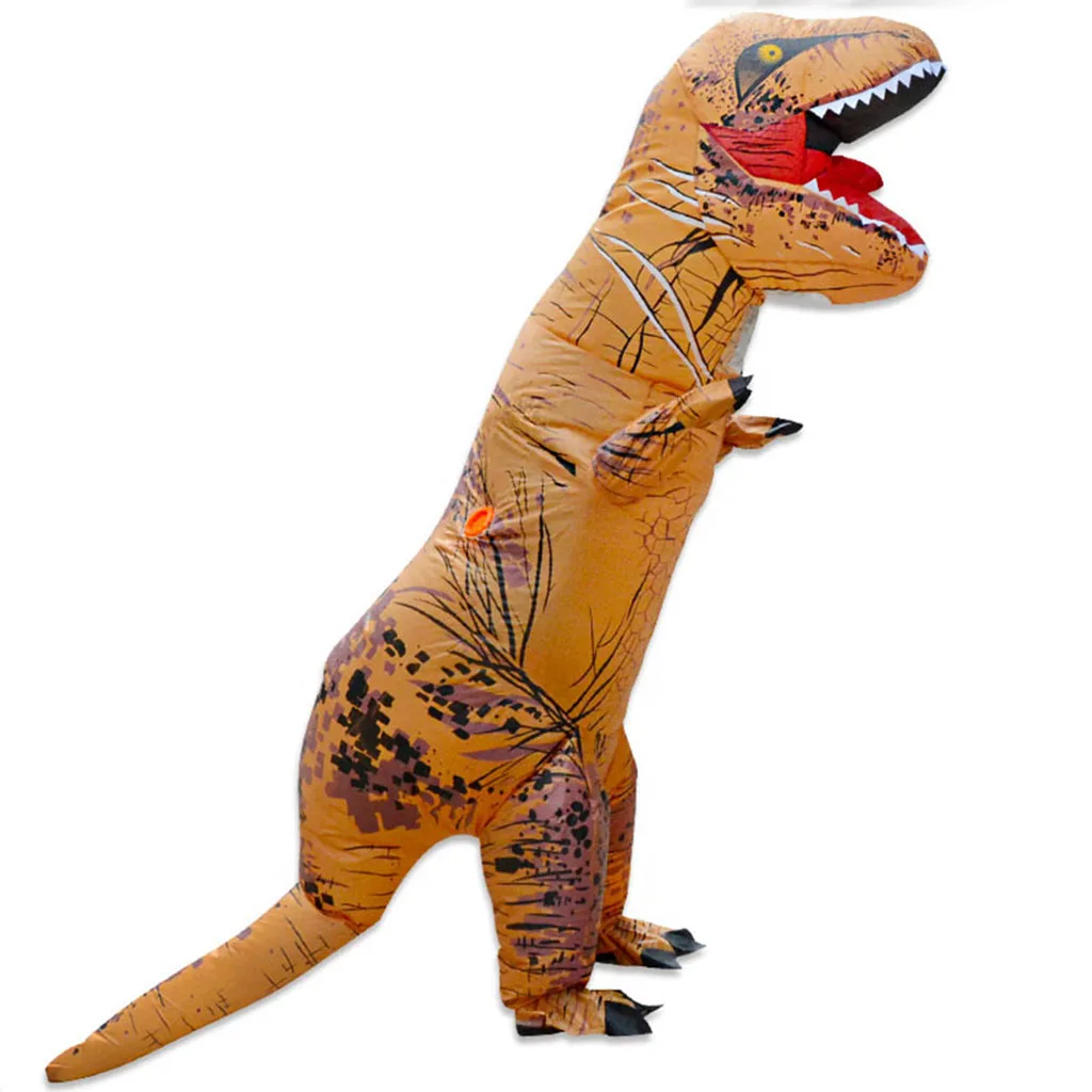 Inflatable Dinosaur Costume Mascot Child Adults Halloween Blowup Outfit Cosplay - Color: BN-L