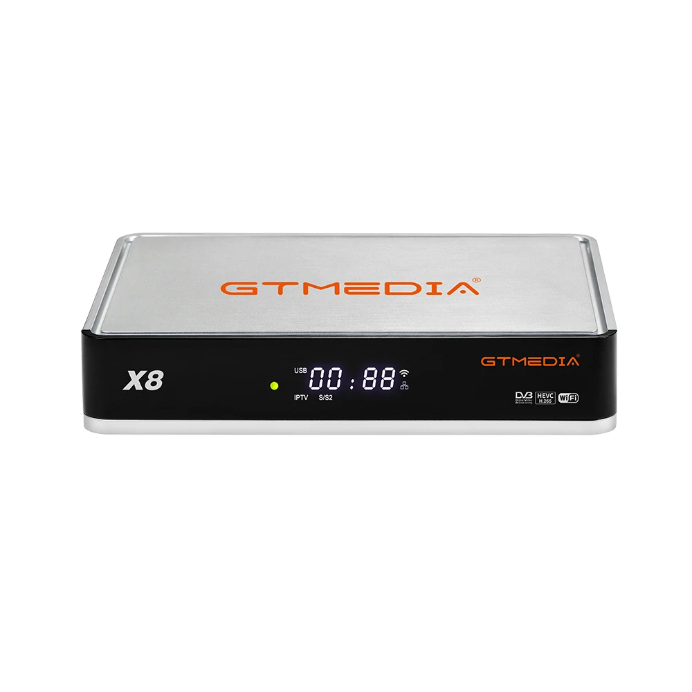 

NEW GTMEDIA X8 satellite receive DVB-S/S2/S2X VCM/ACM/multi-stream/T2-MI Built-in 2.4G WIFI BISS auto roll WebTV SCART Unicable