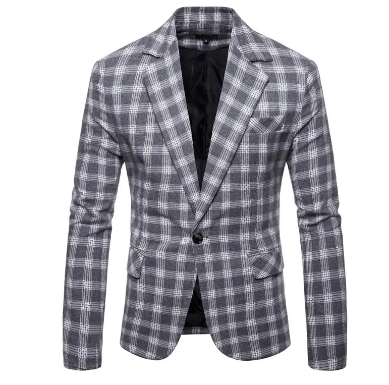 3 Костюмы мужской блейзер Повседневная модная клетчатая куртка masculino slim fit casaco jaqueta masculina пальто Мужская куртка - Цвет: 3