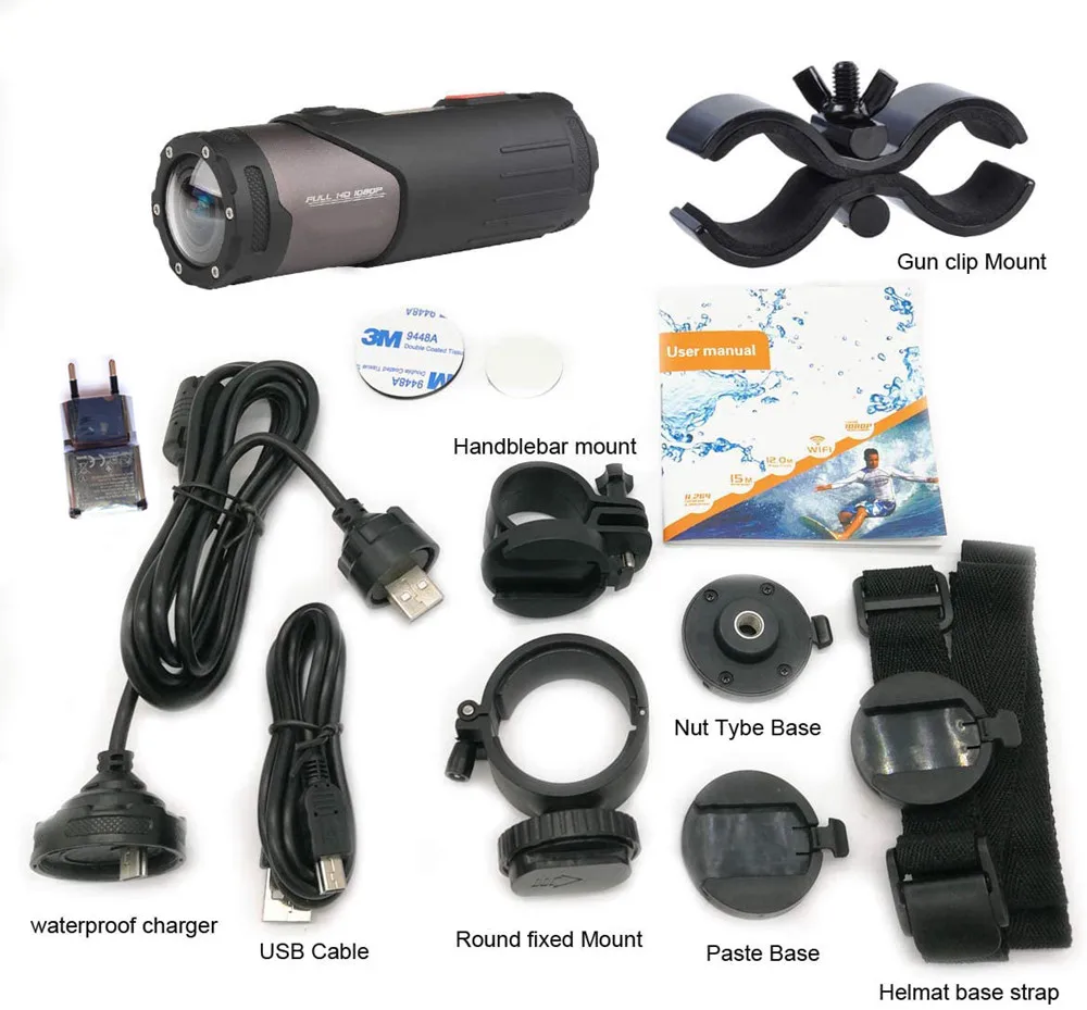 Shotgun Camera WiFi APP Control 4K Action Video Camera for Clay Shooting and Hunting Helmet Cam Sports DV for Extreme