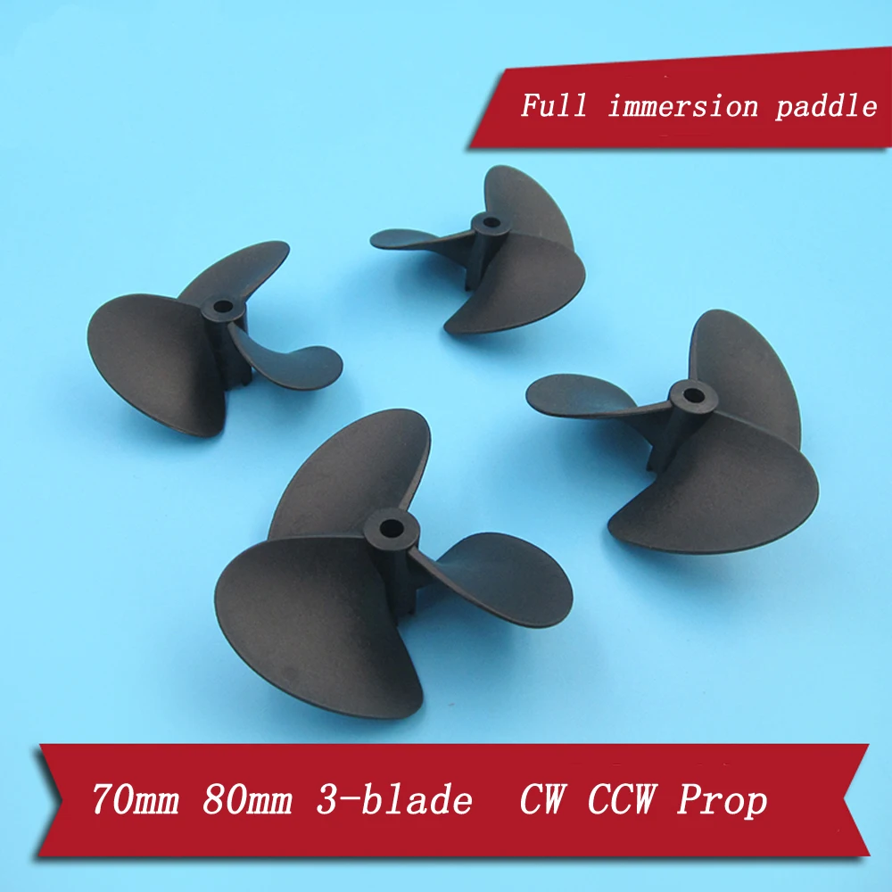 

Underwater Robot Drone Full Immersion Paddle Dia 70mm 80mm CW CCW 3-blade Propeller for RC Bait Tug Boats Propulsion Screw Prop