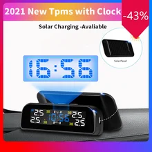 TPMS-sistema de control de presión de neumáticos de coche, dispositivo inalámbrico con reloj Solar, ajuste automático de brillo, colorido, novedad de 2021