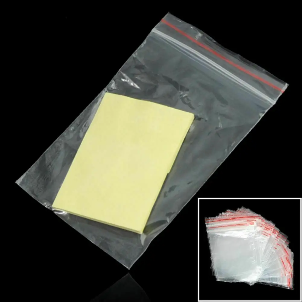 100pcs Small Clear Bags Plastic Baggies Baggy Grip Self Seal