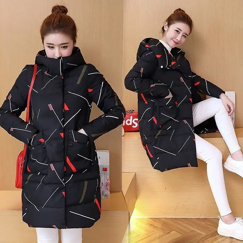 

Down Jacket Women 2019 Winter Stripe Pattern Ultra Light Duck Down Down Coat Female Outwear Warm Female