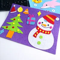 1 Набор, Детские Мультяшные DIY наклейки, игрушки из нетканого войлока, коллаж, милый лебедь, лягушка, утка, ремесло, декоративные наклейки, развивающие подарки - Цвет: Christmas Day