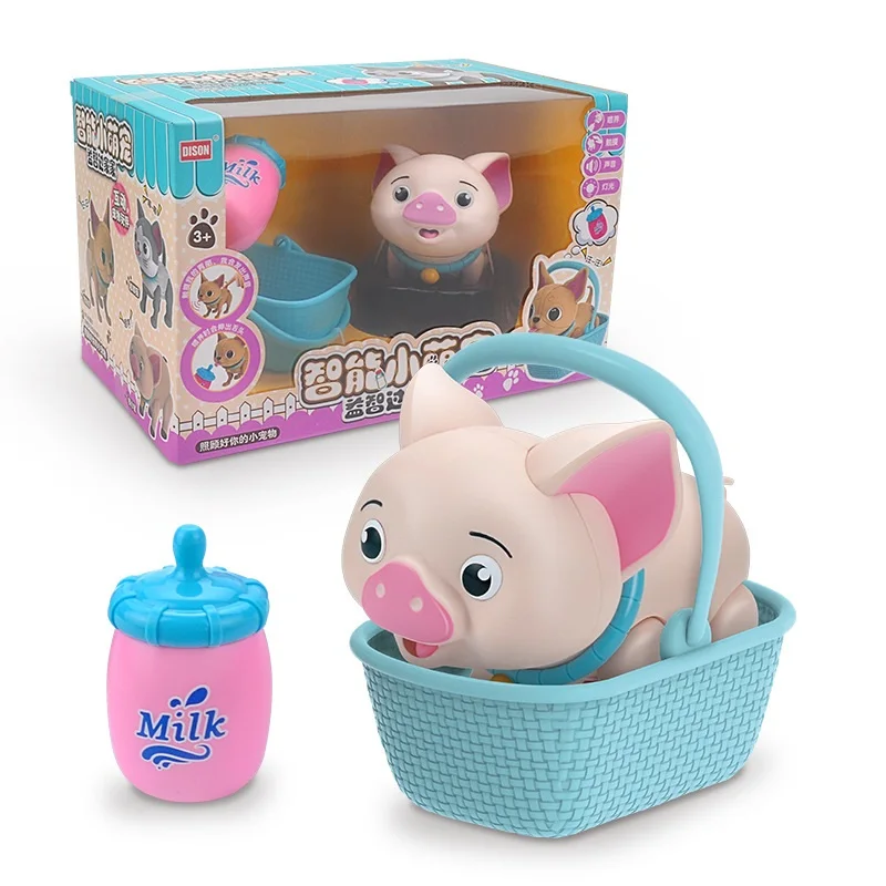 

Smart Cartoon Pets Intelligent Dog Cat Pig Electronic Toys Robot LED Eyes Sound Children's Smart Feeding Pets
