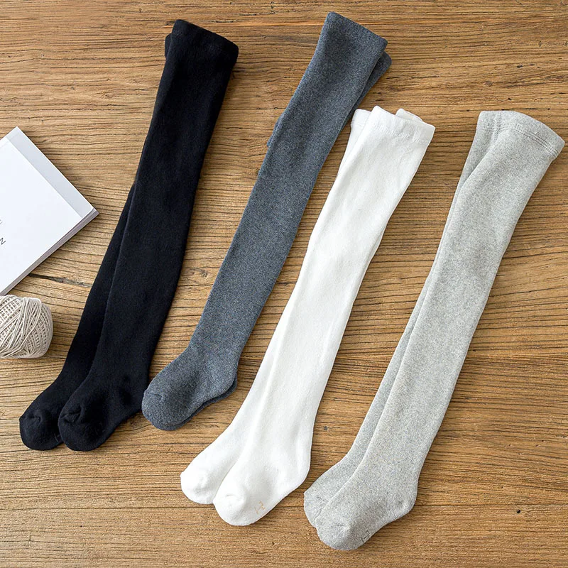 0-10Y Children's Warm Tights Thicken Cotton Baby Tights Solid Color Girls Stockings Kids Pantyhose Newborn Winter Terry Socks