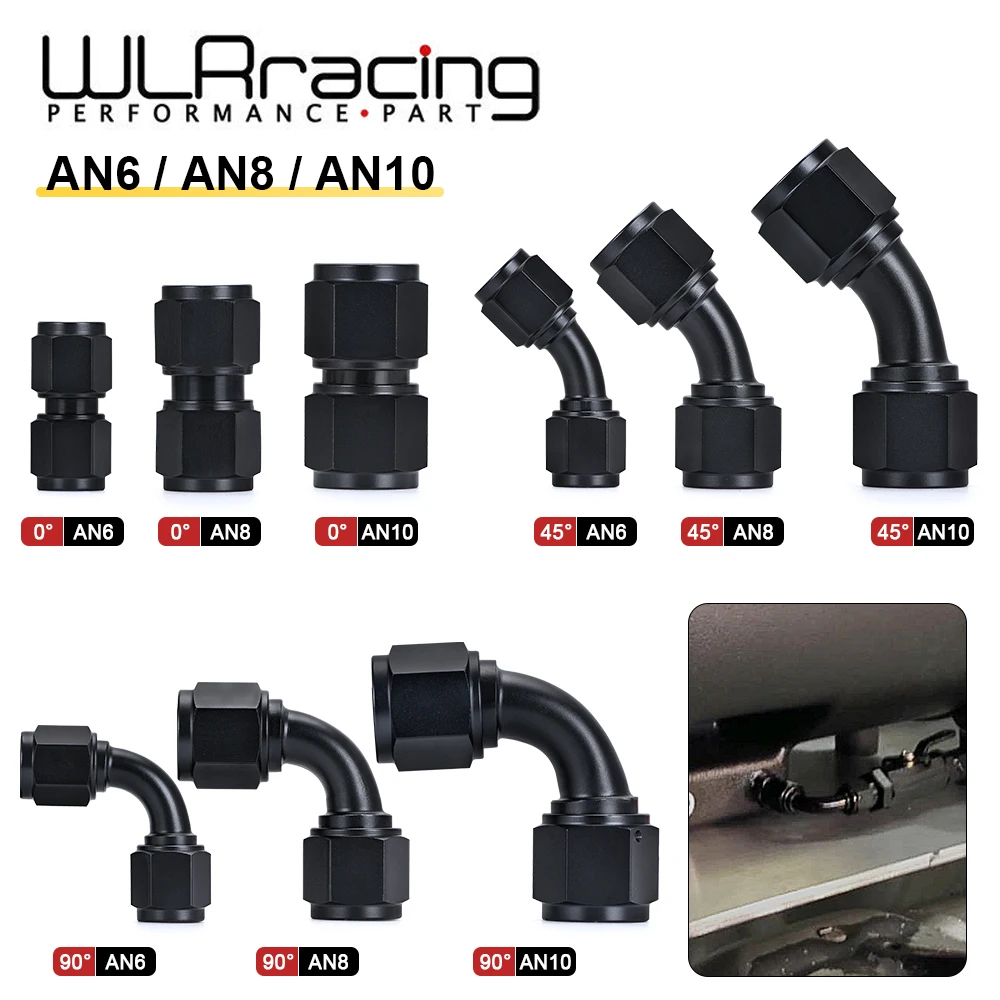 Universal 0 45 90 Degree AN6 AN8 AN10 Female to AN6 AN8 AN10 Female Hydraulic hose Elbow Oil Cooler Fitting Hose Fittings