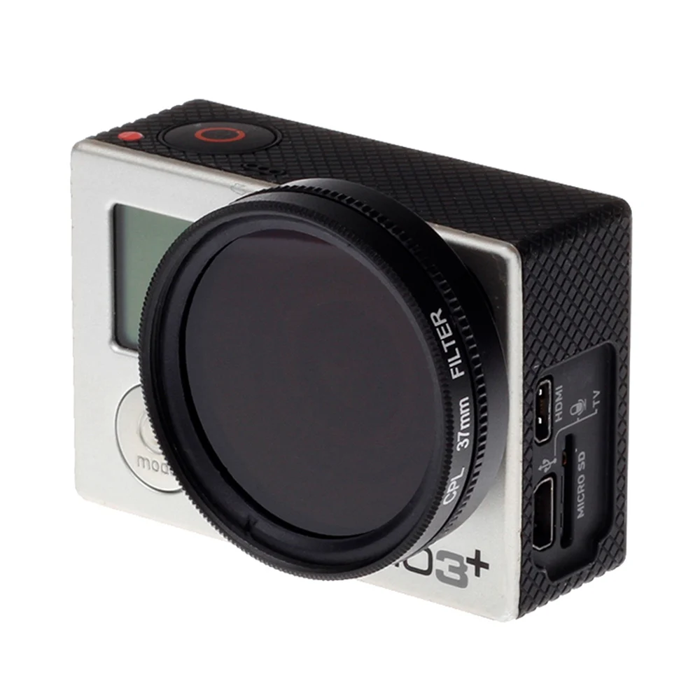 Фильтр CPL для экшн Камеры Gopro Hero 4 3 диаметр 37 мм с крышкой объектива аксессуары