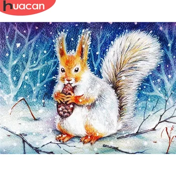 

HUACAN 5D Diamond Painting Full Square Round Rabbit Rhinestones Pictures DIY Diamond Embroidery Mosaic Animals Home Decor