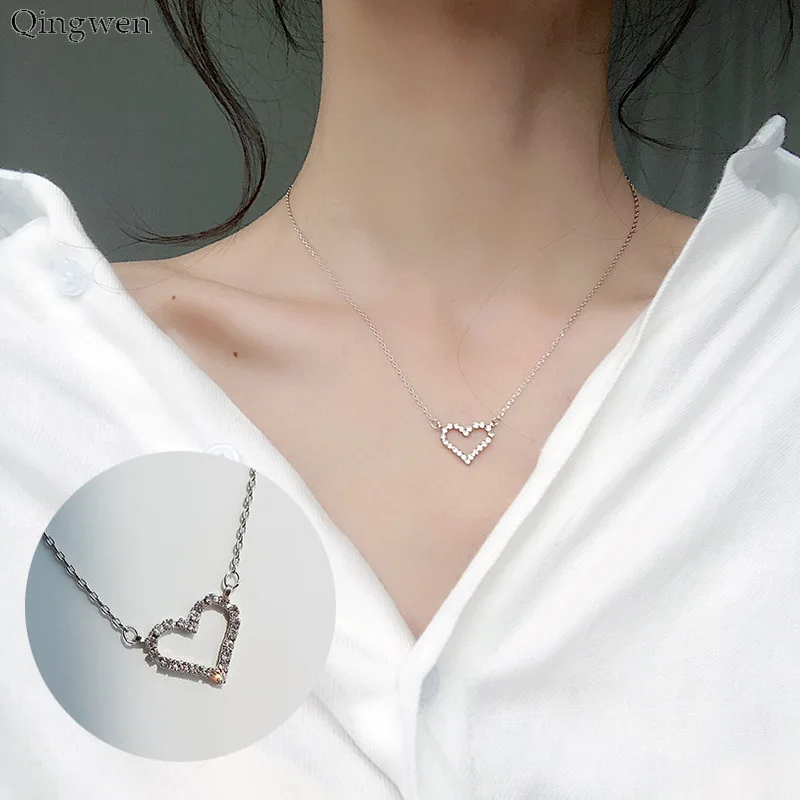 

Qingwen Fashion Tiny Dainty Necklace Women Jewelry Multilayer Moon Star Pendants Silver Color Choker Cross Ethnic Gift CE0990