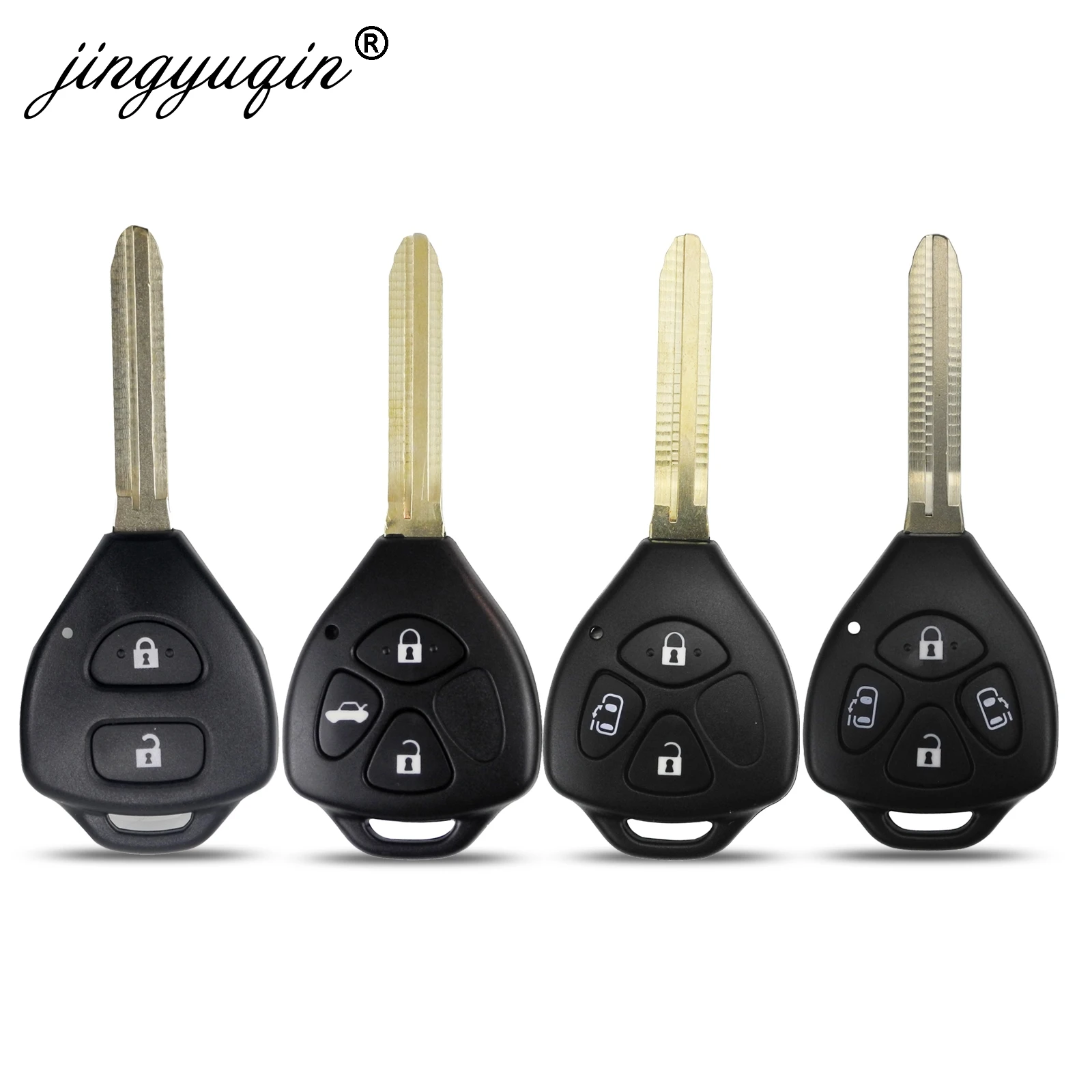 Jingyuqin 2/3/4 BTN чехол для дистанционного ключа от машины Shell Toyota Yaris Prado Tarago Camry Corolla RAV4