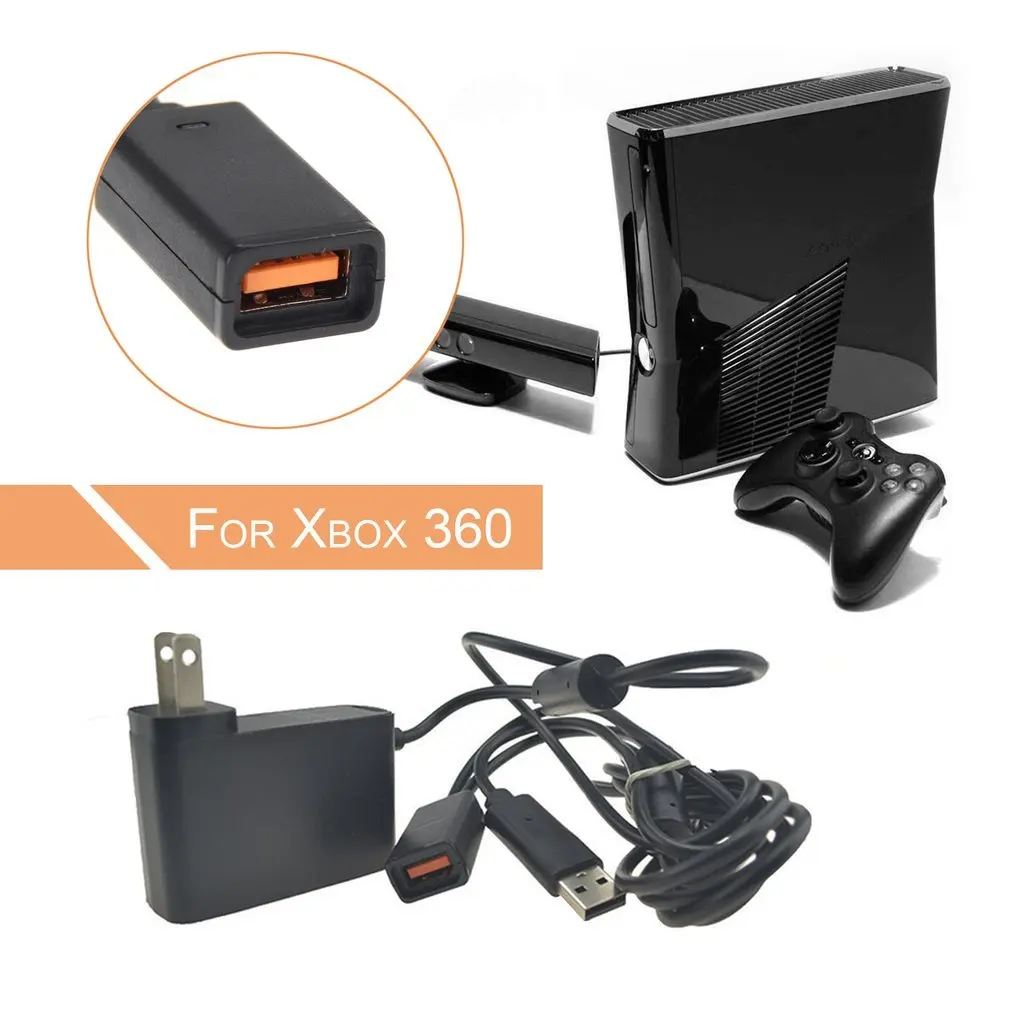 110-240 В адаптер переменного тока Питание Шнур кабель-Переходник USB Портативный 1-to-2 Мощность адаптер для Xbox 360 игровой Кинект-Сенсор