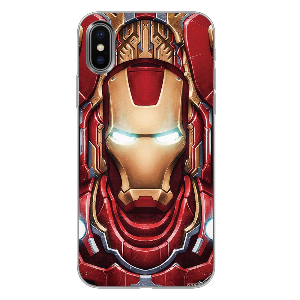 Капитан Америка, Железный человек для marvel силиконовые чехлы для телефонов iPhone 5 5S SE 6 6s 7 8 Plus X XS Max XR задняя крышка - Цвет: 5