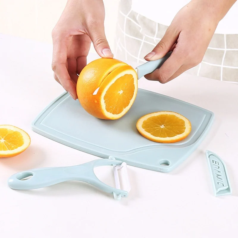 Environmentally Pu Ceramic Knife Set With Fruit/Vegetable Peeler Cutting Board Plastic Chopping Blocks Pink Environmentally Pu Ceramic Knife Set With Fruit/Vegetable Peeler Cutting Board Plastic Chopping Blocks Pink