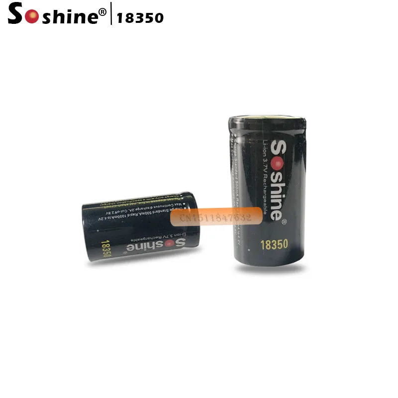 2 шт Soshine 18350 батарея 1000mAh 3,7 V литий-ионная аккумуляторная батарея с батареей защитный ящик для хранения