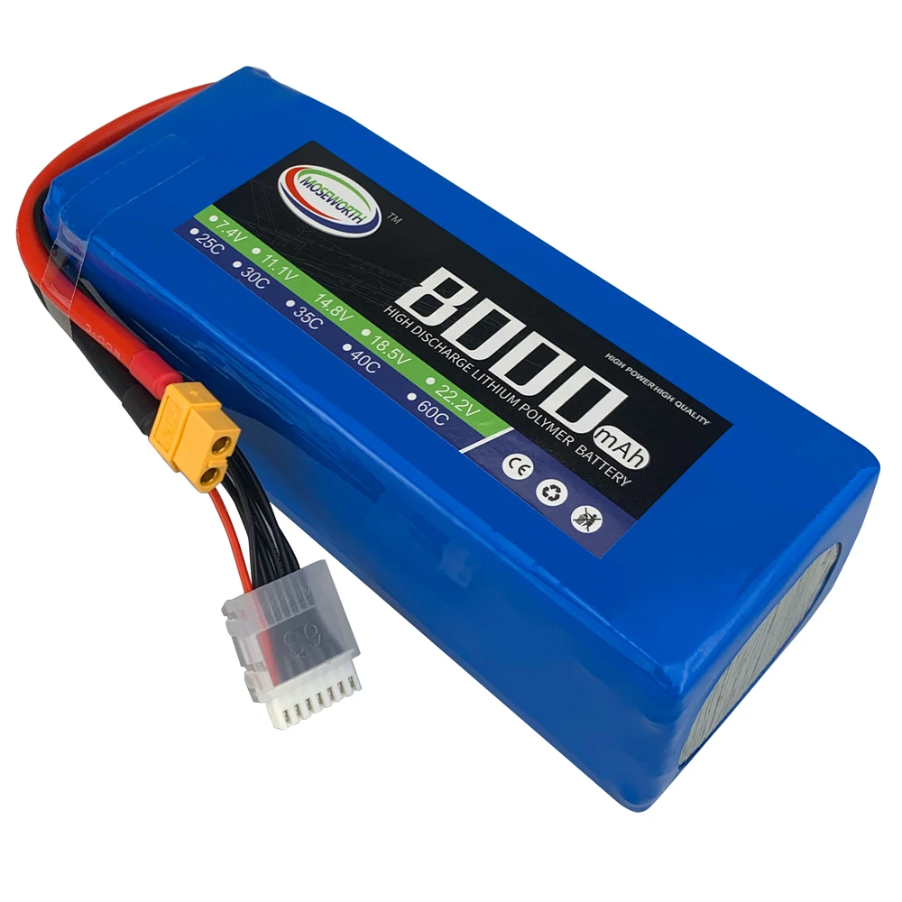 6S 22.2V 8000mAh 30C 40C 60C Aircraft LiPo Battery For NEW RC 