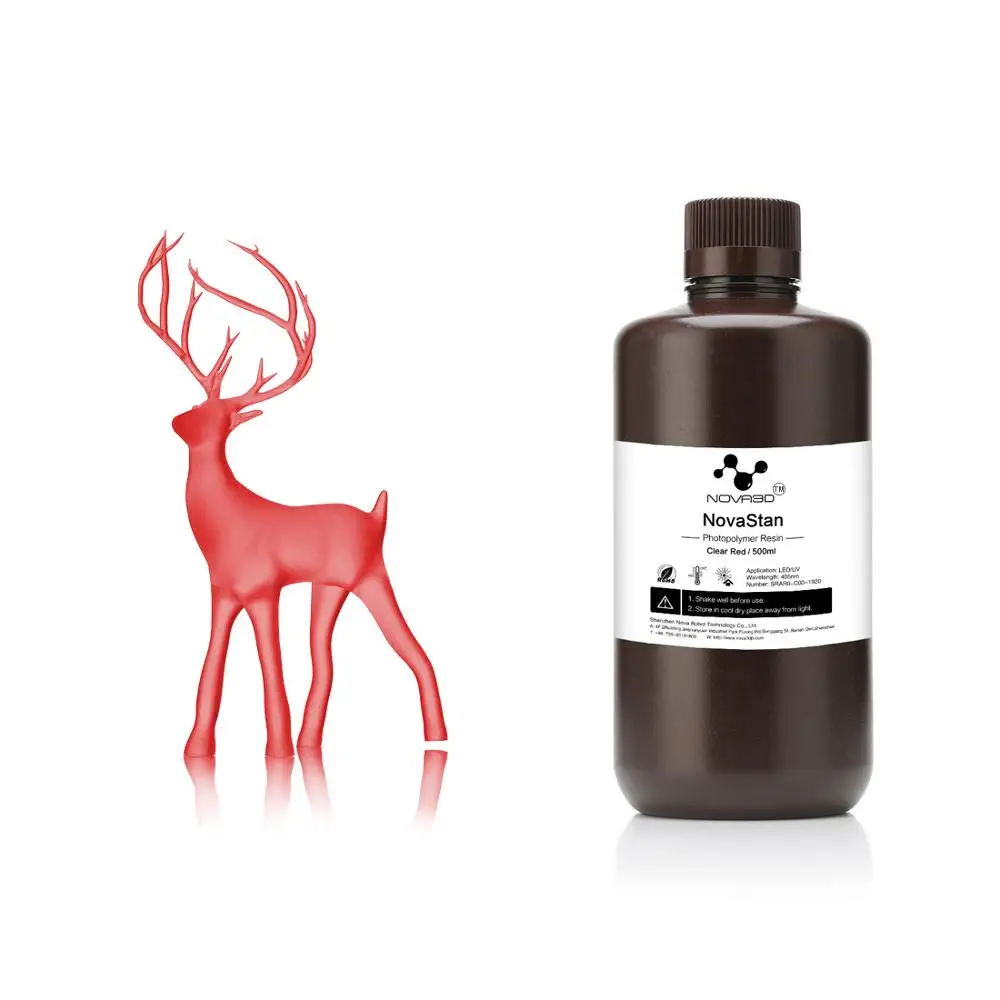 

NOVA3D 405nm Clear Red UV Resin 3D Printer Printing Material LCD DLP UV Sensitive Liquid photopolymer