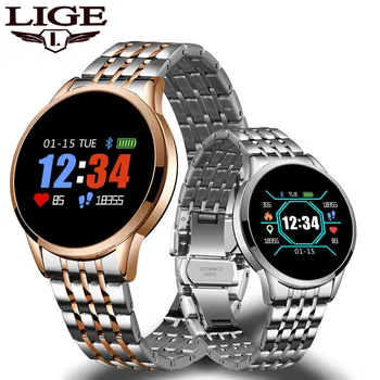 

LIGE 2020 New Smart Watch Men Waterproof Sports Tracking Blood Pressure Heart Rate Monitor SmartWatch Women for Android iOS