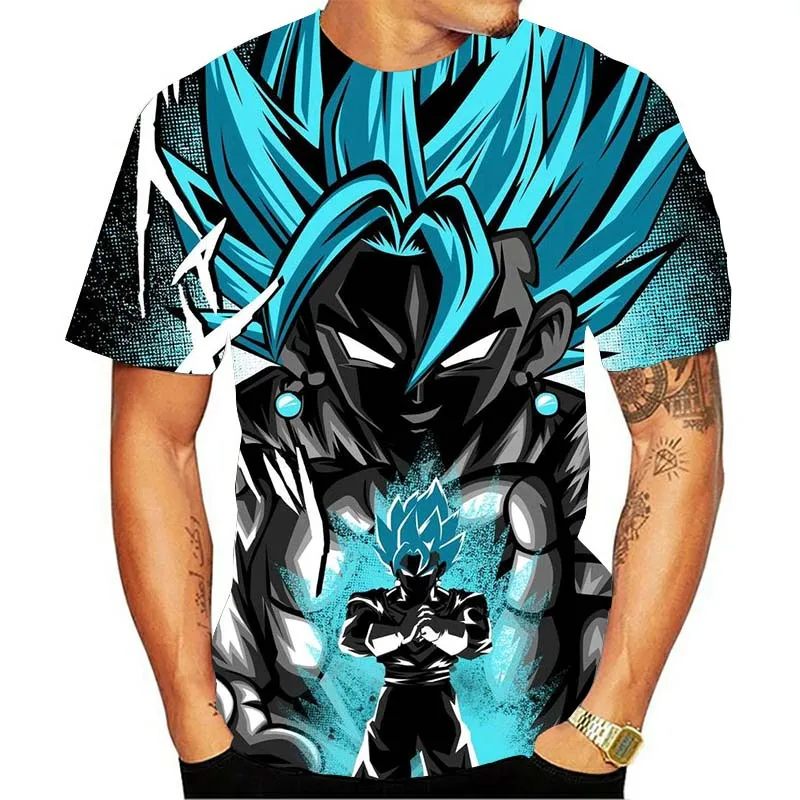 

manga dragon ball z Super Saiyan Son Goku Anime Summer 3D Print 2020 Newest Fashion Tee Tops Men / Boys Cartoon Casual T Shirt