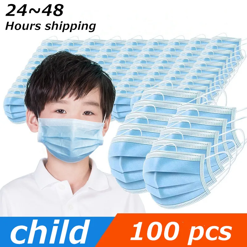 

Child Mouth Face Anti Virus Mask Disposable Protective Mask 3 Layers Filter Dustproof PM2.5 Non Woven Non-medical Mouth Masks