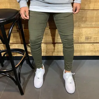 

Men's Stretchy Slim Fit Pencil Pants Casual Long Straight Trousers Skinny Jeans