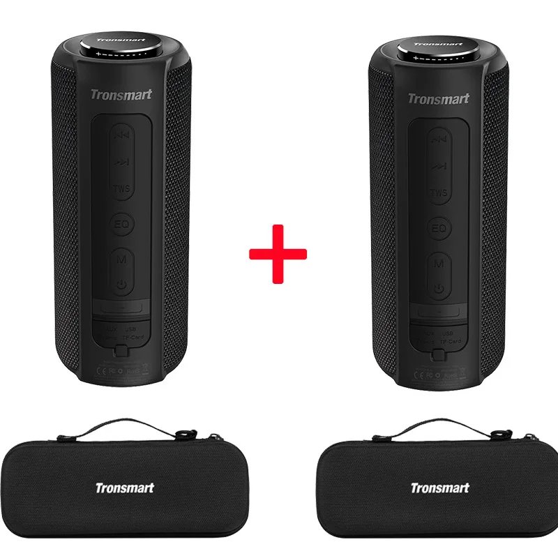 2 black add case Tronsmart T6 Plus Bluetooth динамик 40 Вт портативный динамик глубокий бас Саундбар с IPX6 Водонепроницаемый, power Bank функция SoundPulse - Цвет: 2 black add case