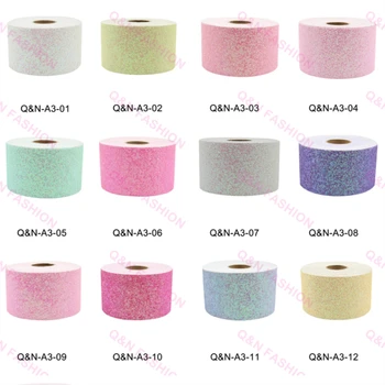 

Q&N 5yards Chunky Glitter Ribbon Sparkly Solid Webbing DIY Hairbow Apparel Sewing Handmade Craft Supplies Home Decoration A3