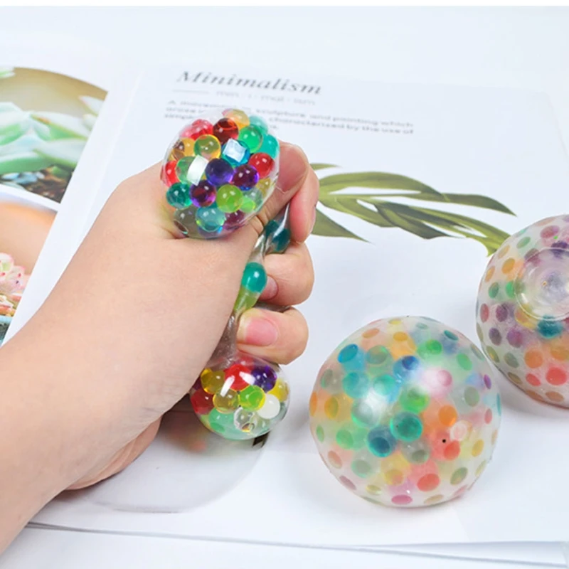 1pc Gel Beads Inside Squishy Ball Practical Joke Toy Interactive Stress