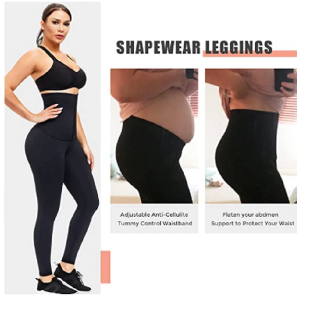 Women Sexy Tummy Tuck Corset Legging 2 in 1 High Waist Yoga Pants Ruched Butt Lift Booty Tights Stretchy Anti Cellulite Workout 2