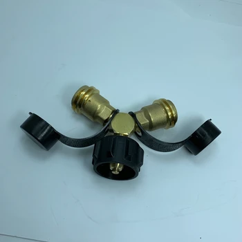 

Propane Y-Splitter Tee Connector Solid Brass QCC for BBQ Grill Heater Copper