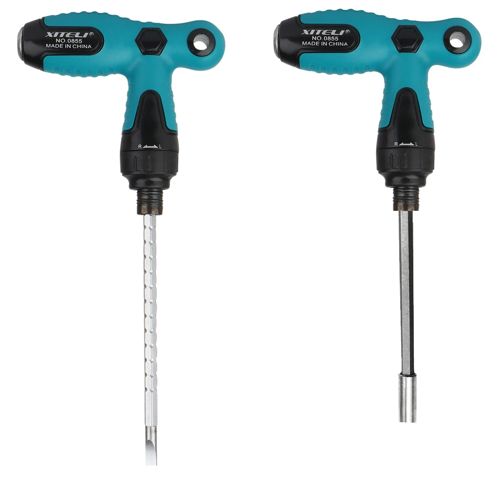 

New arrival Manual T-type ratchet screwdriver quick bolt driver batch 6.35mm can rotate forward reverse