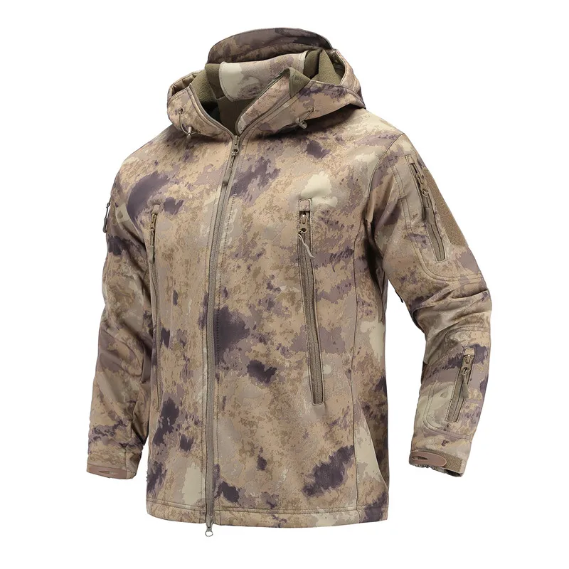 Men Outdoor Camouflage Jacket Tad Shark Skin Soft Shell Hoodie Tactical