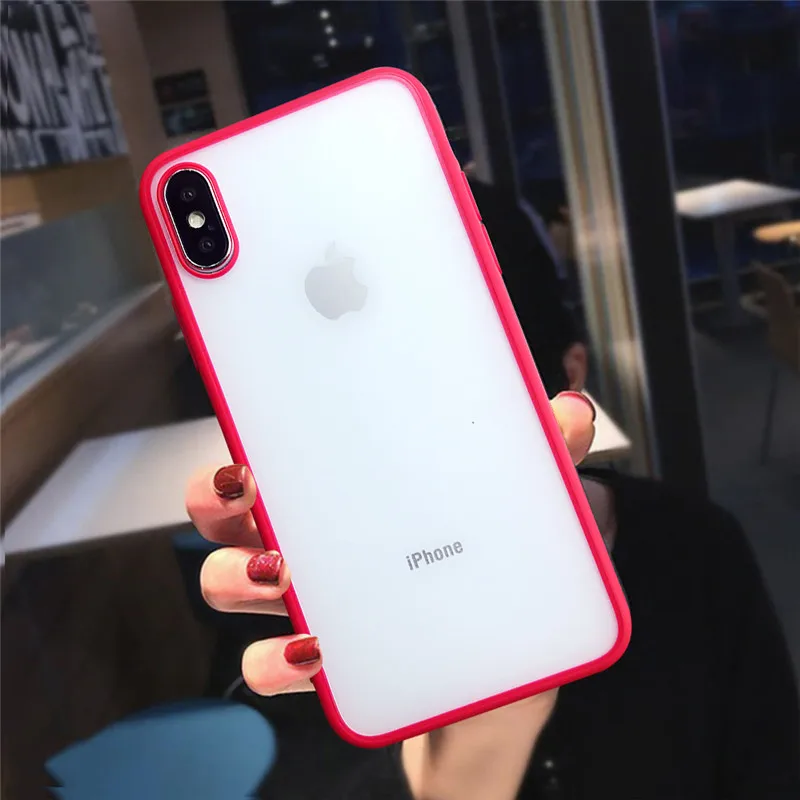 Прозрачный Силиконовый противоударный бампер чехол для iPhone X XS XR XS Max 8 7 6 6S Plus матовый прозрачный защитный чехол