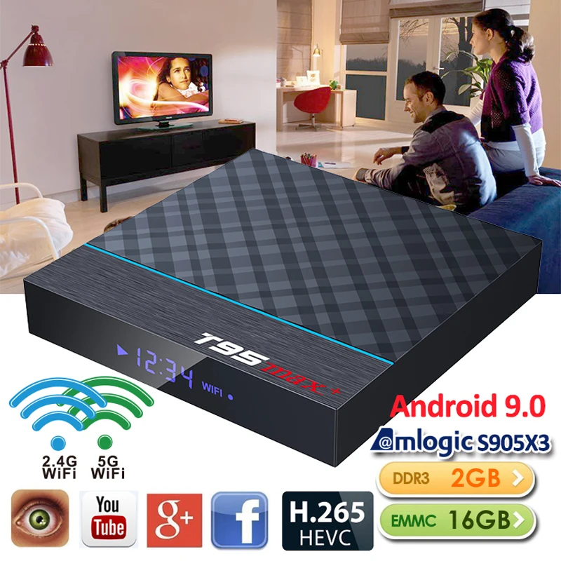 ILEPO T95 MAX+ Amlogic S905X3 Android 9,0 ТВ-приставка 4 Гб 64 ГБ 32 ГБ wifi 4K 8K 24 кадров в секунду Netflix 2Гб 16 Гб телеприставка PK X96 mini