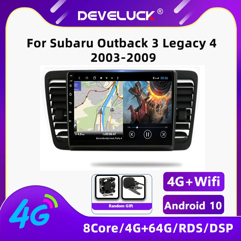 Автомагнитола 2DIN на Android 10 0 для Subaru Outback 3 Legacy 4 2003-2009 8 ядер Гб + 64 ГБ GPS-навигация carplay