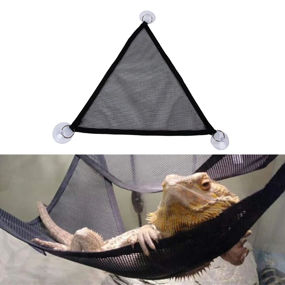 2 Pcs/Set Reptile Pet Hammock Mesh Sleeping Bed Play Toys Swing With Suction Cup 
