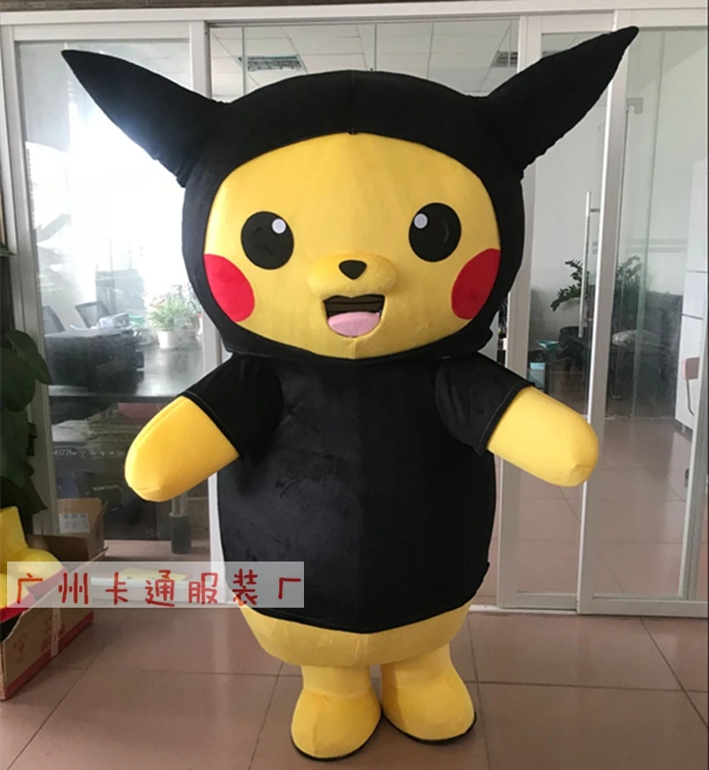 

Pikachu Mascot Costume Mascot Pokemon Pocket Monster With Long Yellow Black Ears Red Cheeks